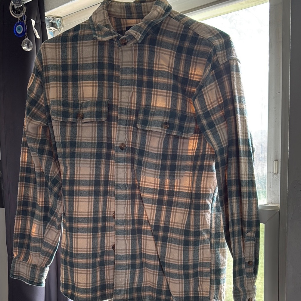 Abercrombie & Fitch Teal and Cream Oversized Shirt